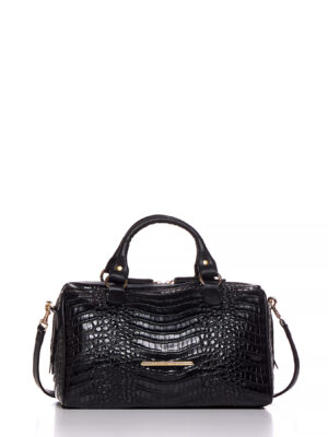 Christina Malle-Black Croco Barrel bag