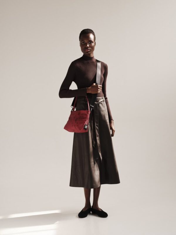 Χειροποίητη Τσάντα Petite Bag – Burgundy Snake