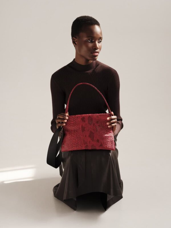 Χειροποίητη Τσάντα Petite Bag – Burgundy Snake