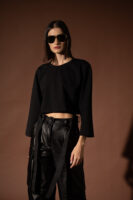 Black Foil Cargo Pants