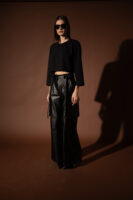 Black Foil Cargo Pants