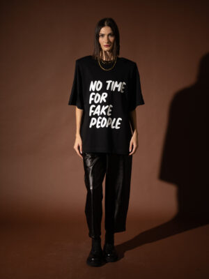 Black Oversized T-Shirt No Time for Fake People