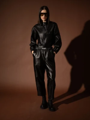 Black Foil Track Pant