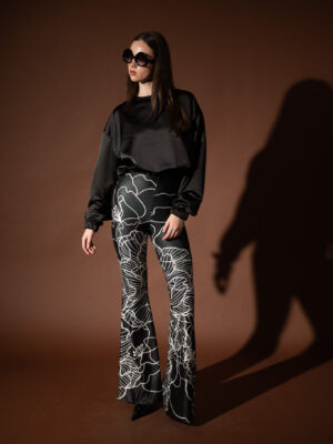 Dark Bloom Flared Pants