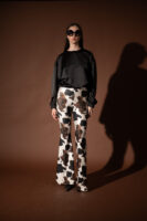 Cow White Flared Pants