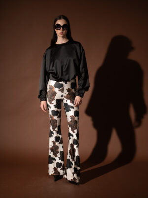 Cow White Flared Pants