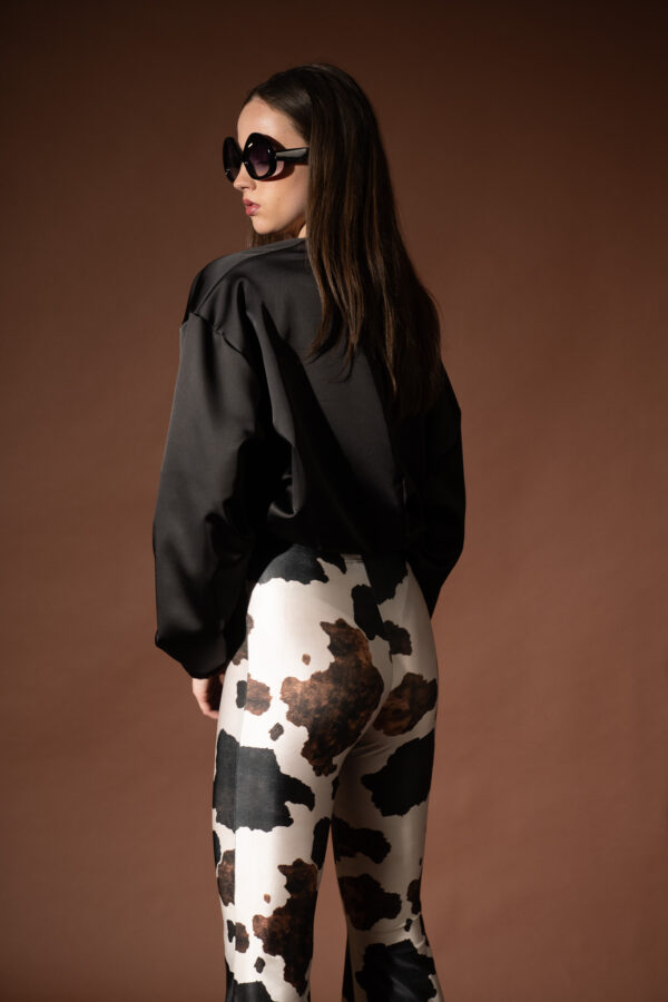 Cow White Flared Pants