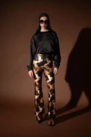 Cow Coffee Flared Pants