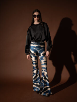 Zebra Blue Flared Pants