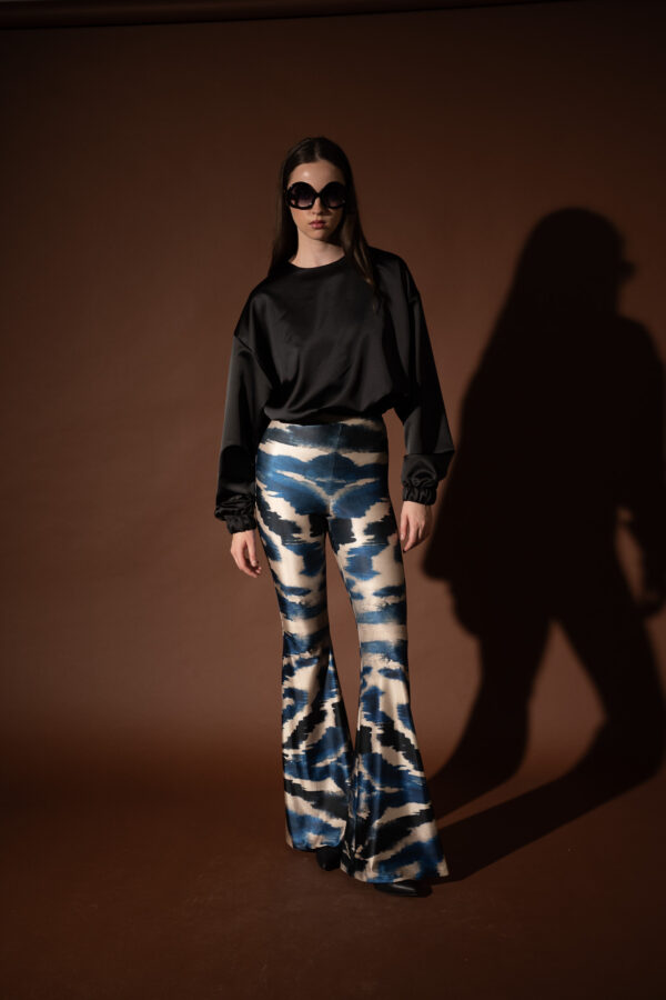 Zebra Blue Flared Pants