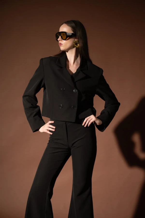 Black Crop Blazer