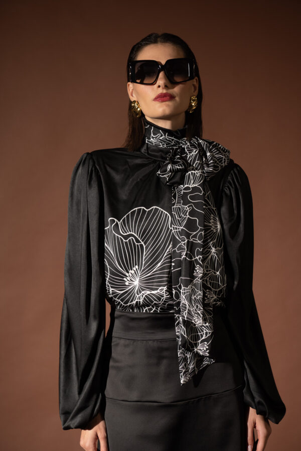 Dark Bloom Bow Shirt