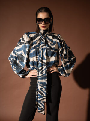 Zebra Blue Bow Shirt