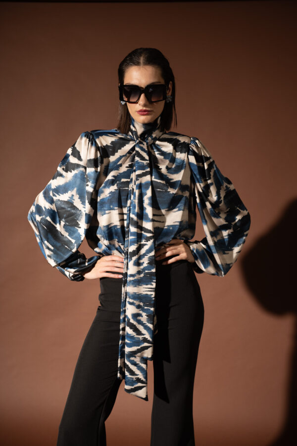 Zebra Blue Bow Shirt