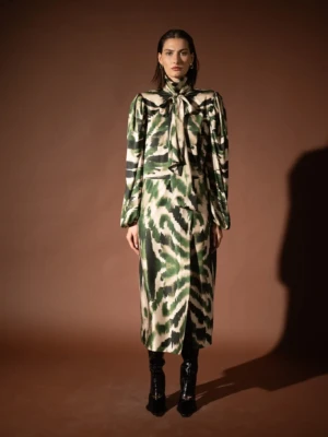 Zebra Green Bow Dress