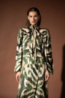 Zebra Green Bow Dress