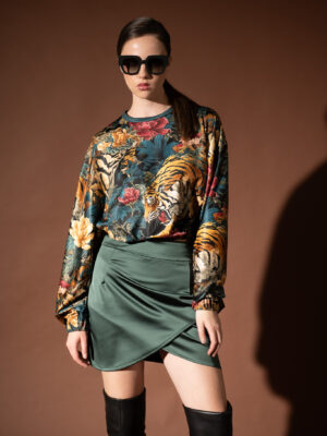 Wild Flower Oversized Crop Sweatshirt