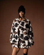Cow White Oversized Sweatshirt