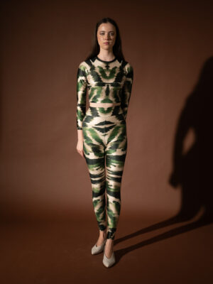 Zebra Green Lycra Crop Top