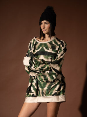 Zebra Green Oversized Sweatshirt