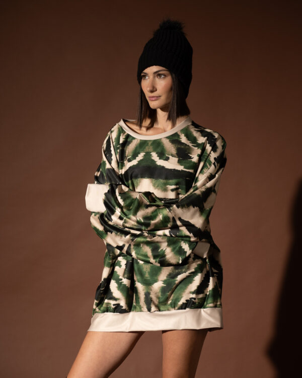 Zebra Green Oversized Sweatshirt