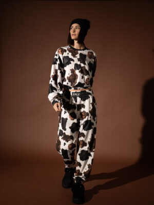 Cow White Track Pants