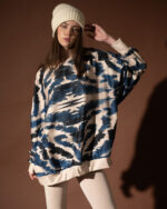 Zebra Blue Oversized Sweatshirt