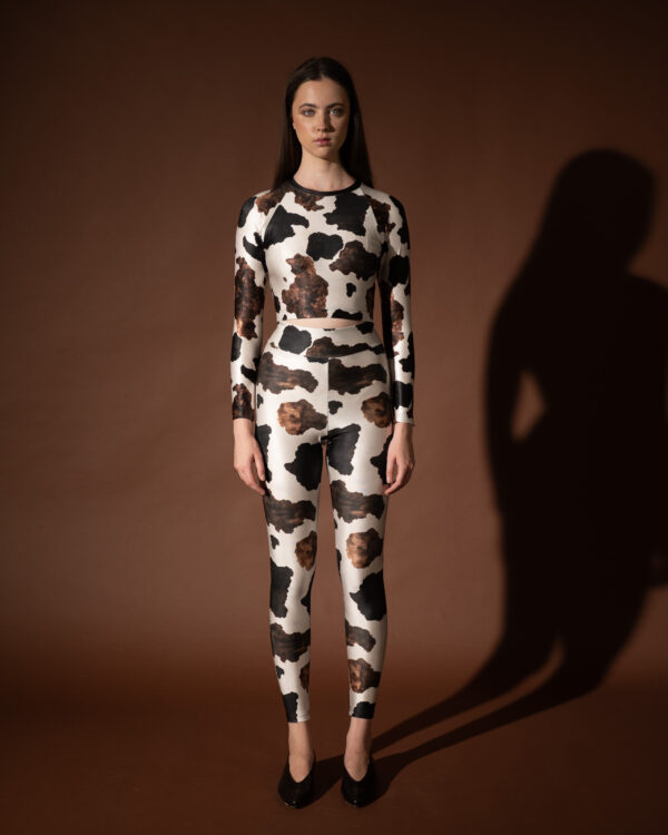 Cow White Leggings