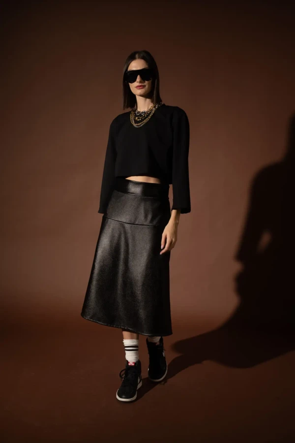 Black Foil A Skirt