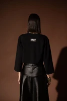 Black Crop T-Shirt Long Sleeve