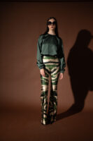 Zebra Green Flared Pants