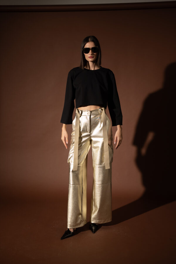 Gold Foil Cargo Pants