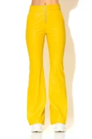 Faux leather flared pants