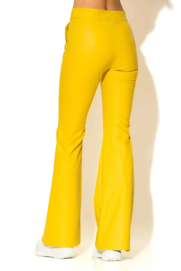 Faux leather flared pants