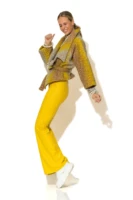 Faux leather flared pants