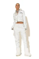 Faux Leather Cargo Tapered Pants