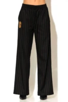 Woven Striped Wide Leg Pants with Signature -C- Logo