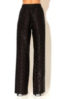 Satin jacquard wide leg pants with elasticated waist