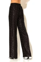 Satin jacquard wide leg pants with elasticated waist