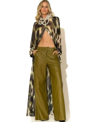 Faux Leather Wide leg Pants