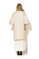 Quilted Puffer Coat with Pockets and Puffy Sleeves