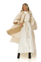 Quilted Puffer Coat with Pockets and Puffy Sleeves