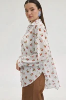 Πουκάμισο λευκό με κερασάκια σε βουαλ