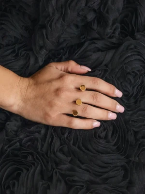 Χειροποίητο Διπλό Δαχτυλίδι Aura – Επίχρυσο ασήμι 925