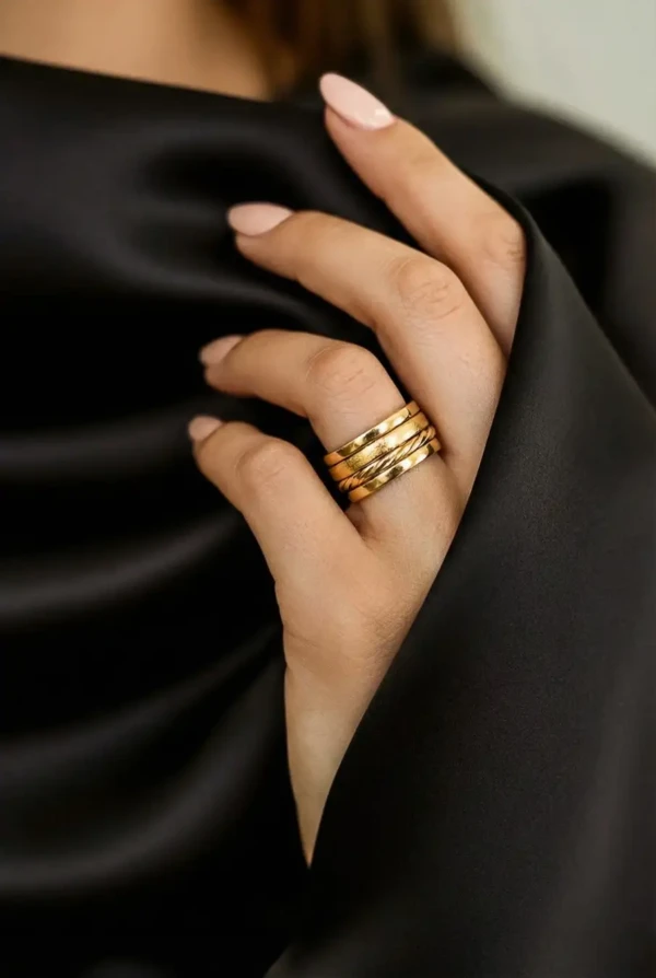 Χειροποίητο Περιστρεφόμενο Δαχτυλίδι Athens – Επίχρυσο