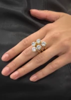 Χειροποίητο Δαχτυλίδι “Starfire” Επίχρυσο Ασήμι 925˚