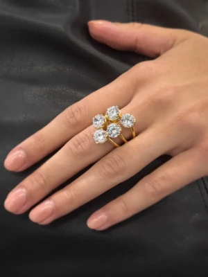 Χειροποίητο Δαχτυλίδι “Starfire” Επίχρυσο Ασήμι 925˚