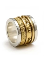 Χειροποίητο περιστρεφόμενο Δαχτυλίδι “Greece” – Δίχρωμο