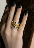 Χειροποίητο περιστρεφόμενο Δαχτυλίδι “Greece” – Δίχρωμο