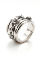 Χειροποίητο Περιστρεφόμενο Δαχτυλίδι Barcelona – Ασημί